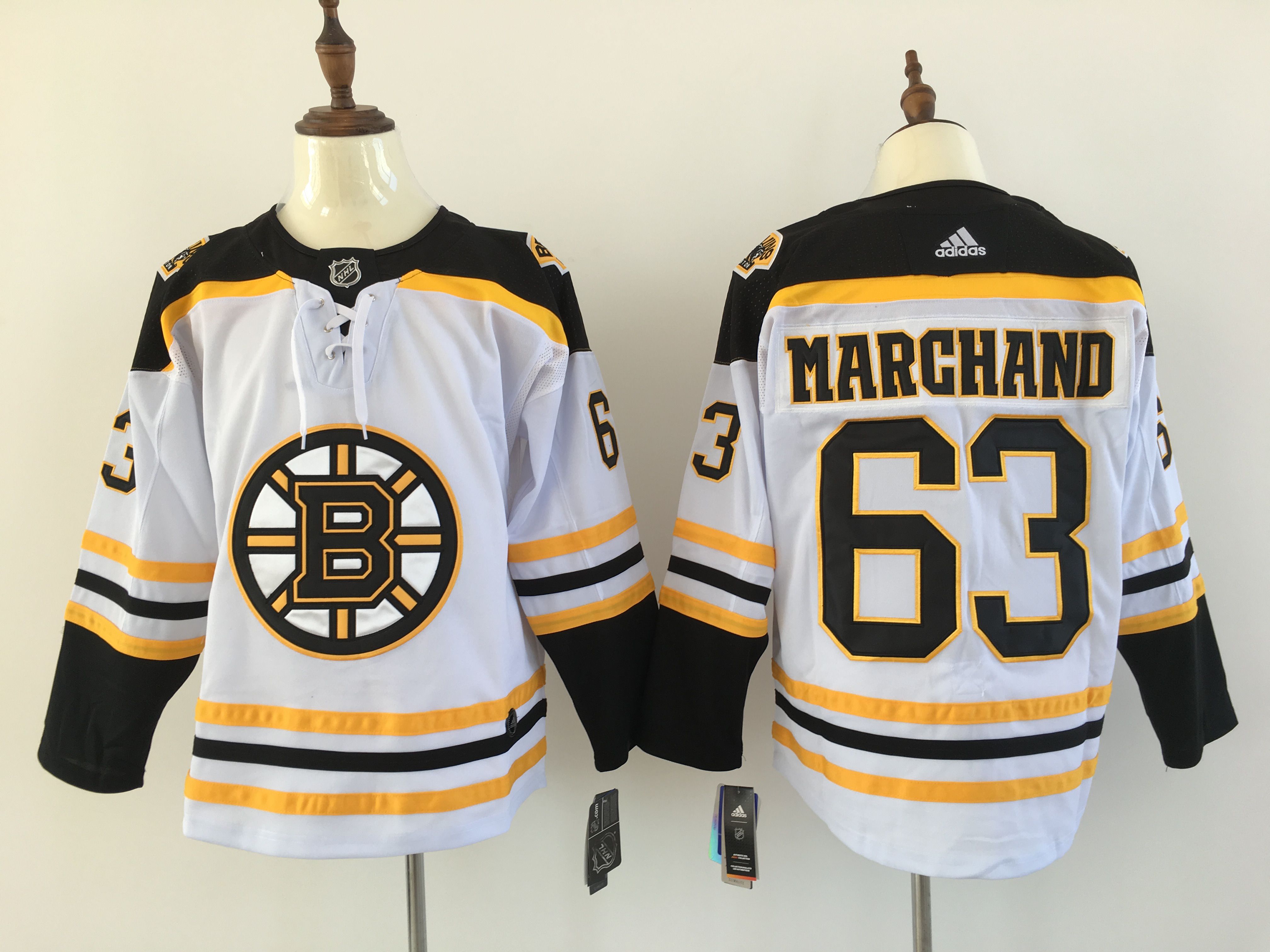 Men Boston Bruins #63 Brad Marchand White Adidas Hockey Stitched NHL Jerseys->boston bruins->NHL Jersey
